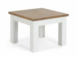 Table d’appoint CASABLANCA carrée havanna/blanc