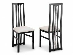 Lot de 2 chaises REBECCA noir laqué/blanc laqué