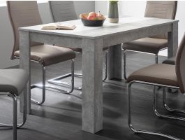 Table repas rectangulaire NICKY 138 cm béton-blanc