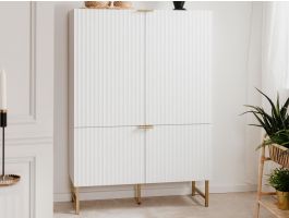 Commode haute EDINA 4 portes blanc