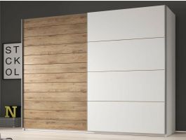 Armoire GALACTIC 2 portes 270 cm blanc/chêne beaufort