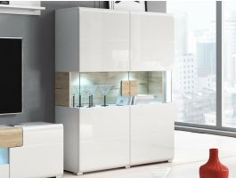 Vitrine TORERO 2 portes sanremo/blanc laqué