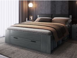 Lit GALACTIC 160x200 cm chêne carbon