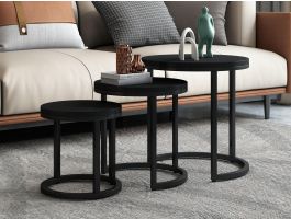 Lot de 3 tables d'appoint PLONA noir