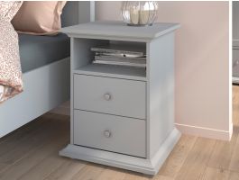 Chevet MARGARET 2 tiroirs gris