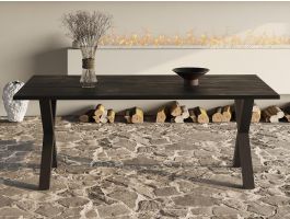 Table repas ELEONORE 200 cm mangolia noir