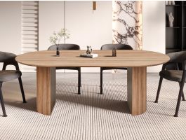 Table repas ovale LARUSSO 220 cm chêne vieilli