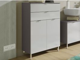 Commode MANAU 2 portes 2 tiroirs graphite/blanc