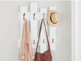 Porte-manteaux WALL 8 crochets blanc
