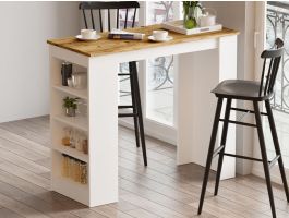 Table de bar STIJN 120 cm blanc/pin