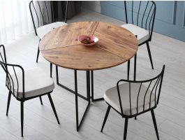 Table repas ronde pliable YARI Ø 100 cm pin atlantique