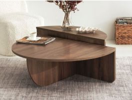 Table basse ronde PODIAL 90 cm noyer