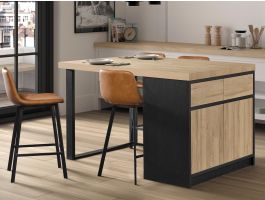 Ilot de cuisine ILOAN 170 cm chêne français
