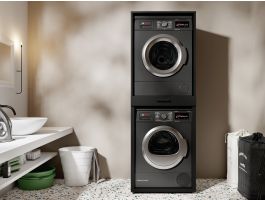 Meuble WASHING 2 machines superposées MEDIUM noir