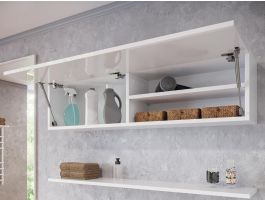 Armoire horizontale OLAF 1 porte 120 cm blanc/blanc brillant