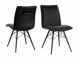 Lot de 2 chaises CARLA noir/gris foncé