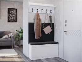 Vestiaire BALI 1 porte abattante blanc 4 coussins