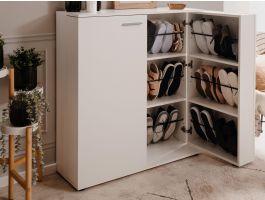 Meuble à chaussures SATOZA 2 portes blanc