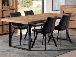 Table repas LIEZE 230 cm chêne scarlet avec pieds en U