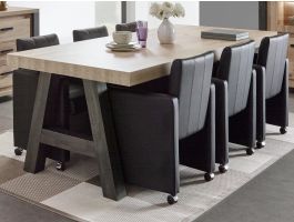 Table repas TRAMO 164 cm chêne vieilli pieds A
