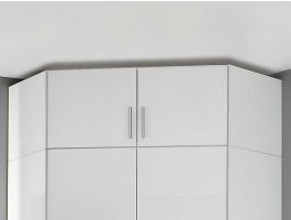 Surmeuble de coin CELLON blanc 2 portes blanc brillant
