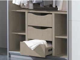 Bloc-tiroir + etagères ALPHA lin naturel