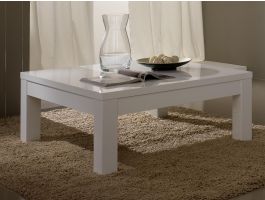 Table basse ROMEO rectangulaire blanc laque