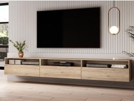 Meuble tv-hifi BABEL II 3 portes 3 niches sanremo