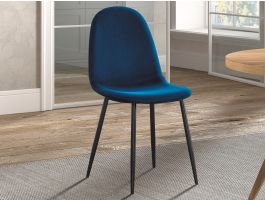 Chaise BOYA velours bleu foncé