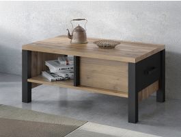 Table basse OLIANNE 90 cm epicéa appenzeller/noir