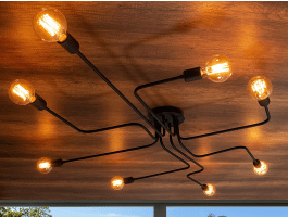 Plafonnier TRUVANA 8 lampes noir