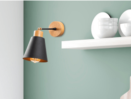 Applique murale MANORIA 1 lampe noir