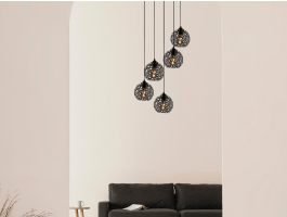 Luminaire suspendu FELLINA 5 lampes noir