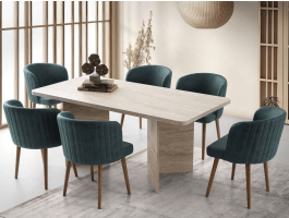 Table repas LOFI 180 cm travertin