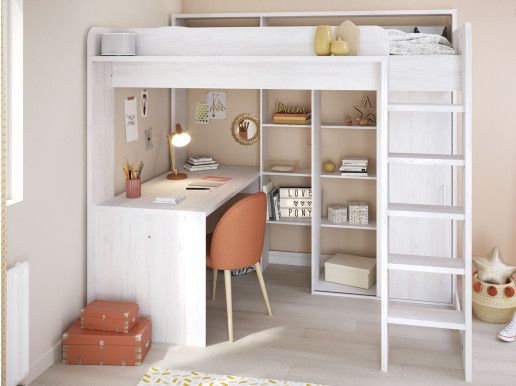 Lit surélevé HARMONY 90x200 cm pin petterson