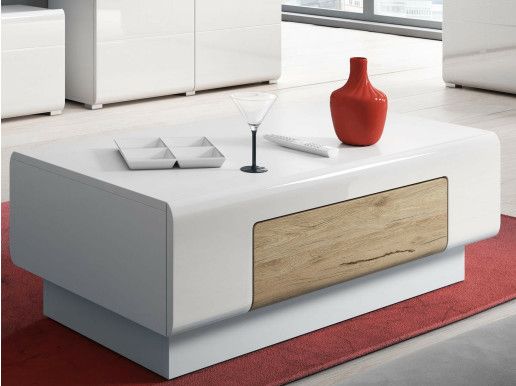 Table basse rectangulaire TORERO 110 cm sanremo/blanc laqué