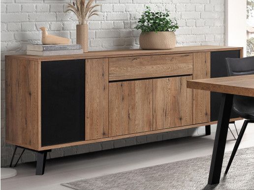 Buffet/bahut XENA 4 portes 1 tiroir chêne scarlet