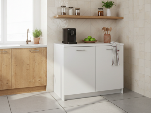 Meuble de cuisine avec plan de travail MODENA 2 portes blanc