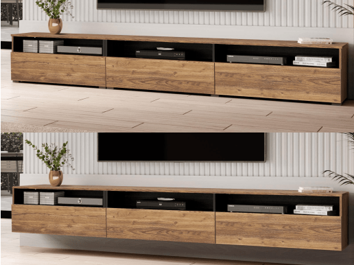 Meuble tv-hifi BABEL II 3 portes 3 niches appenzeller