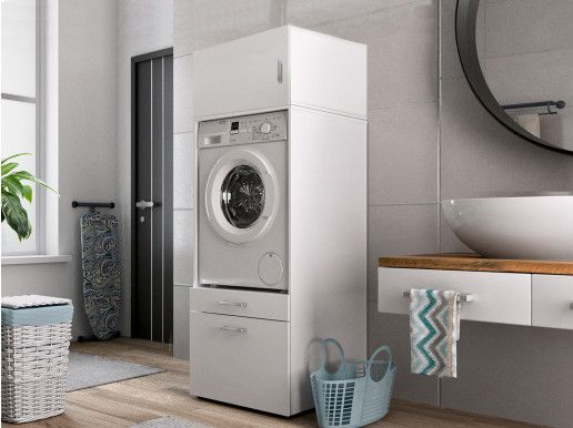 Meuble WASHING 1 machine LARGE blanc