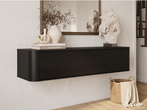 Console suspendue OVALIS 140 cm noir mat