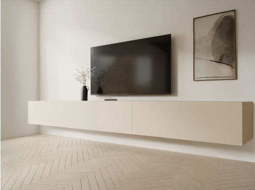 Meuble tv-hifi KINGSTON 2 portes battantes 245 cm cachemire