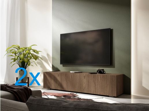 Meuble tv-hifi KINGSTON 2 portes battantes 280 cm noyer