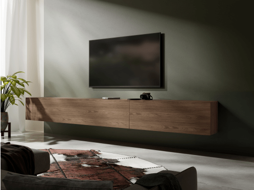 Meuble tv-hifi KINGSTON 2 portes battantes 245 cm noyer