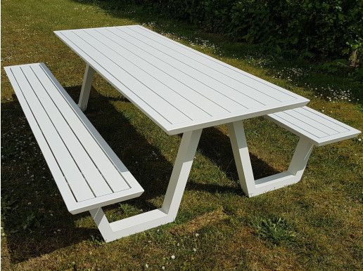 Table pique-nique BOLERO 240 cm aluminium blanc