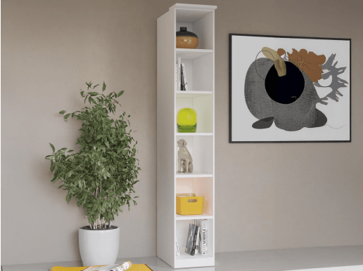 Bibliothèque OPTICO 6 niches blanc avec led