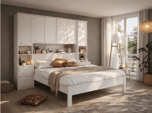 Lit pont RIGA 140x200 cm blanc