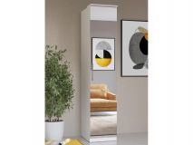 Armoire OPTICO 1 porte blanc/blanc brillant avec miroir