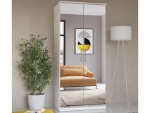 Armoire OPTICO 2 portes blanc avec miroir