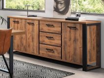 Buffet/bahut ONNIX 3 portes 3 tiroirs bois tropix
